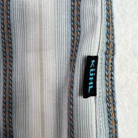 Kuhl Shirt Mens Large Bohemian Button Up Multicolor Striped Short Sleeve - Picture 12 of 12